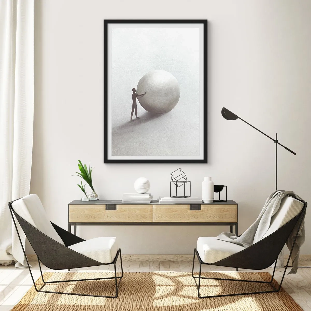 Affisch i svart ram - Livets spel - 30x40 cm