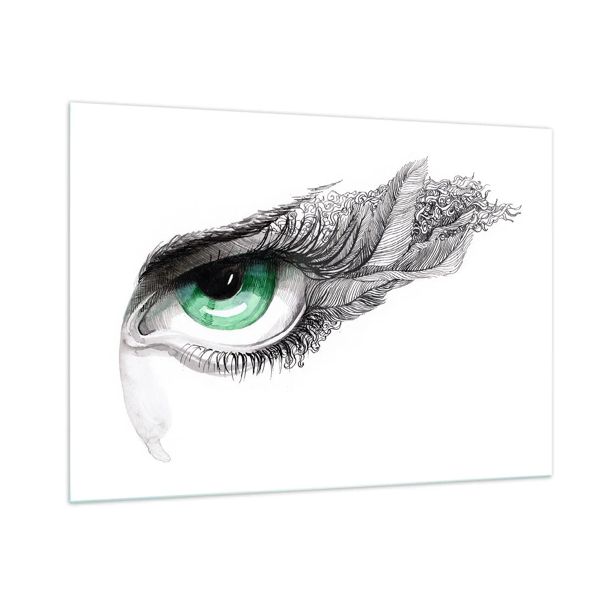 Glastavla - Bild på glas - Vacker och redo för attack - 100x70 cm