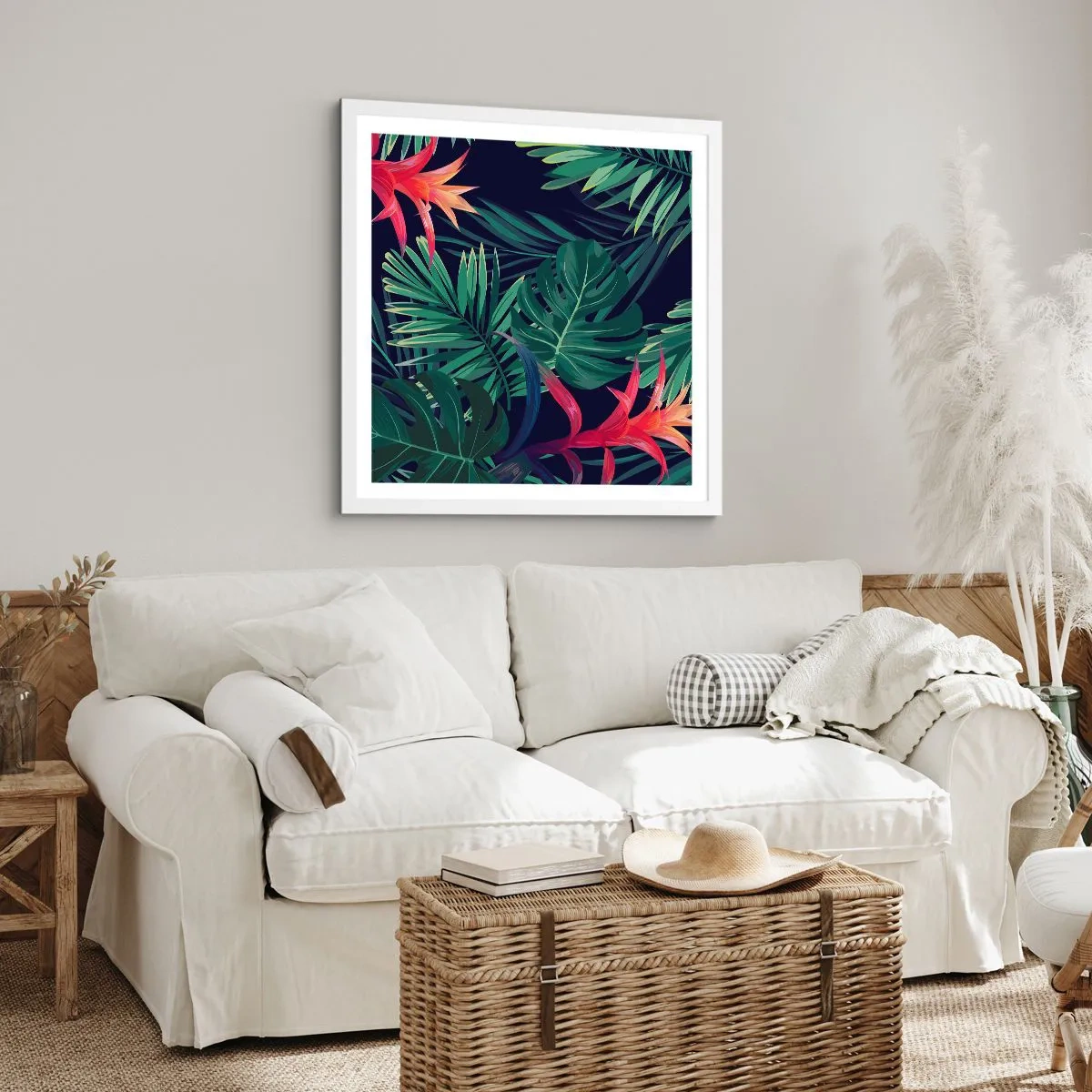 Affisch i vit ram - Brinna i grönskan - 60x60 cm