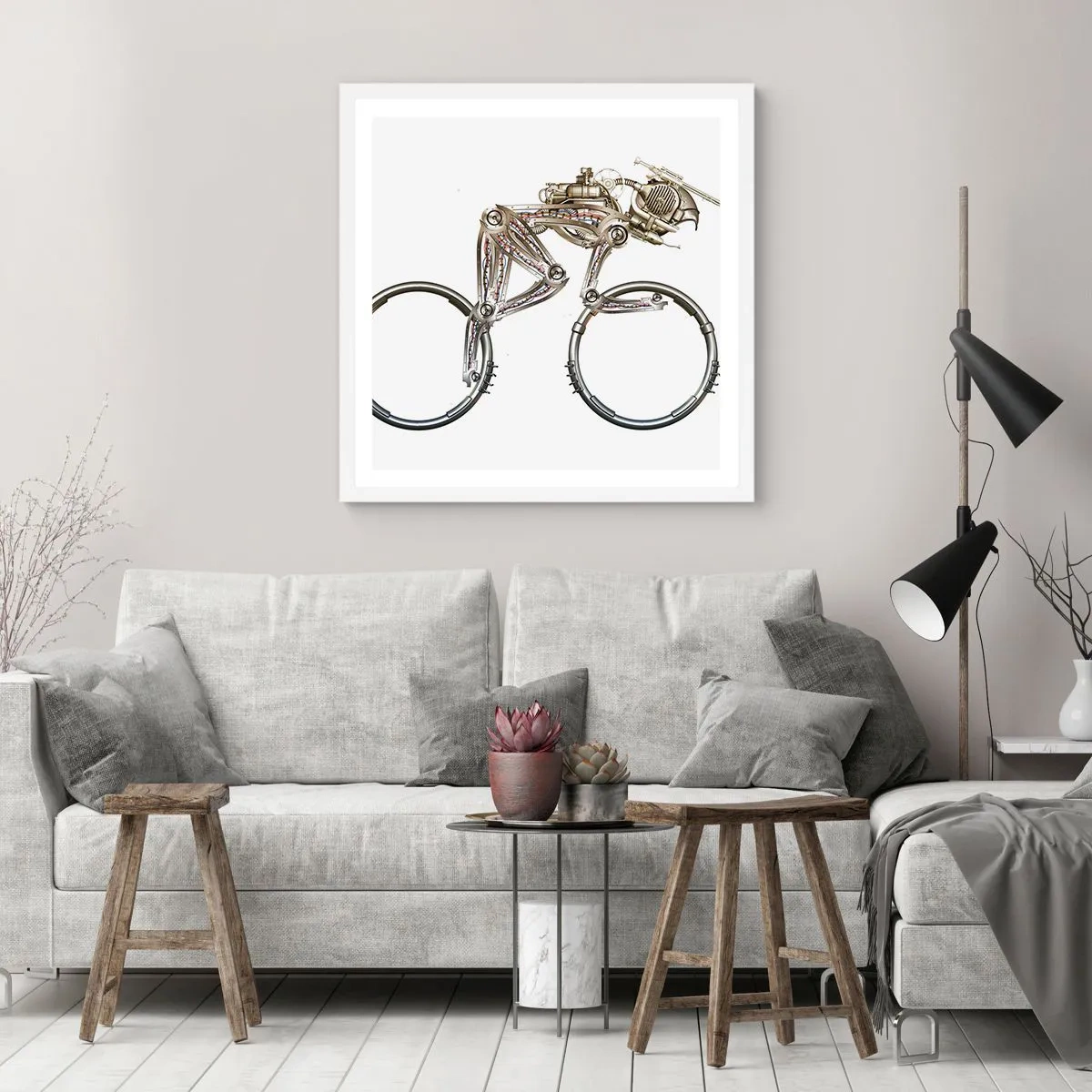 Affisch i vit ram - Underbar maskin - 50x50 cm