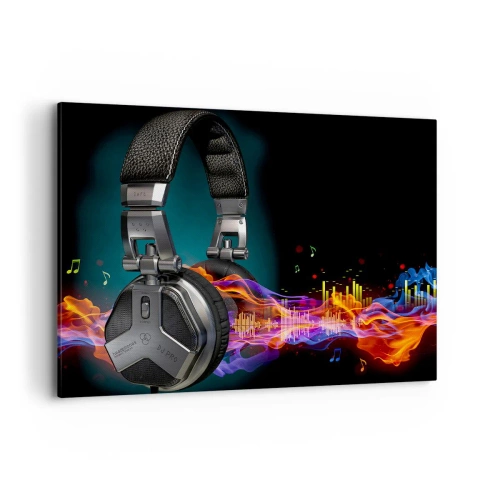 Canvastavla - Bild på duk - I musikens eld - 100x70 cm