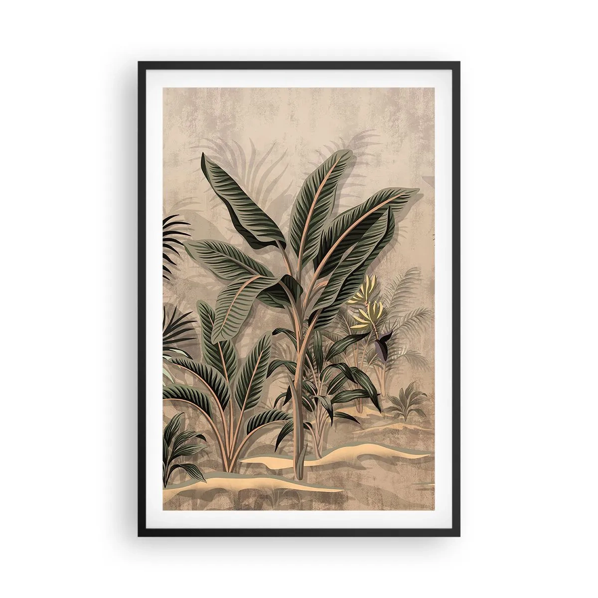 Affisch i svart ram - Bild i kolonial stil - 61x91 cm