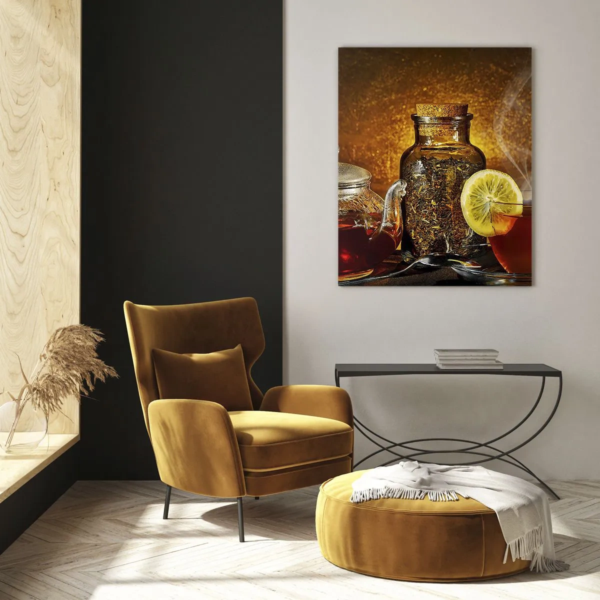 Glastavla - Bild på glas - I holländska mästarnas stil - 70x100 cm