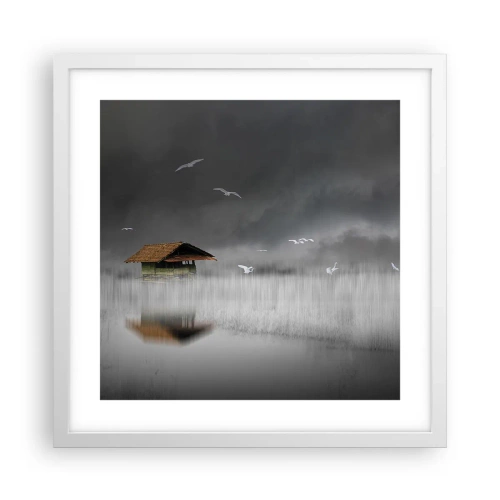 Affisch i vit ram - Regnskydd - 40x40 cm