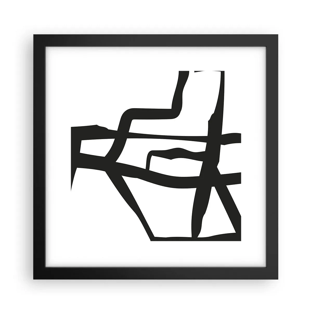 Affisch i svart ram - Svartvit konstruktion - 30x30 cm