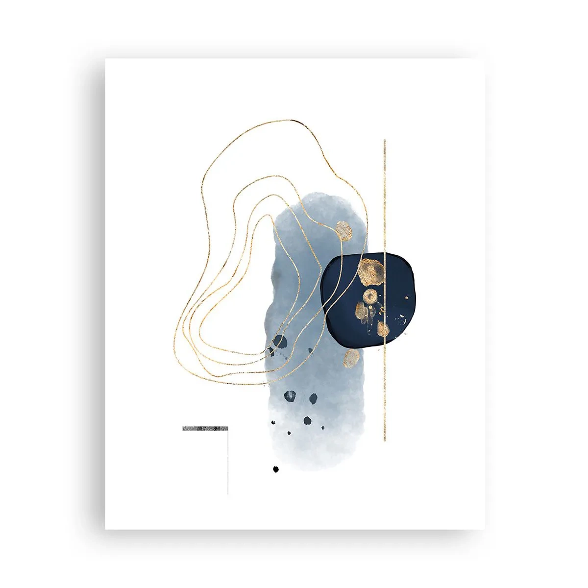 Affisch - Blå-guld fantasi - 40x50 cm