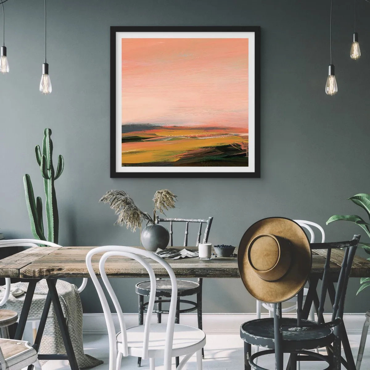 Affisch i svart ram - I rosa - 60x60 cm