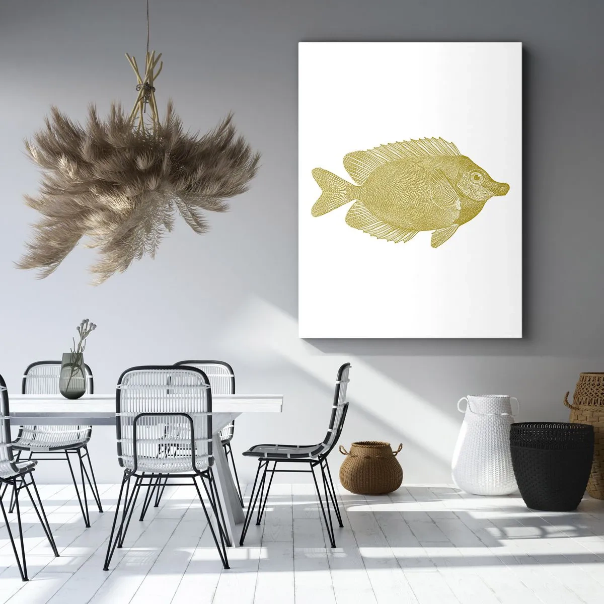 Canvastavla - Bild på duk - Fisk och det är allt - 50x70 cm