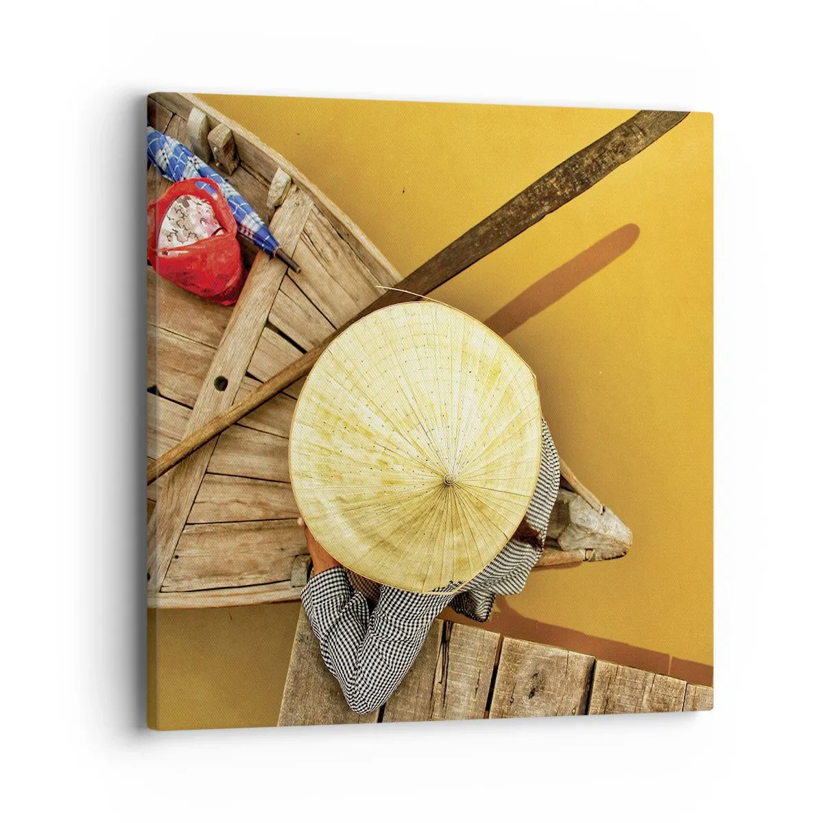 Canvastavla - Bild på duk - Liv på den gula floden - 40x40 cm