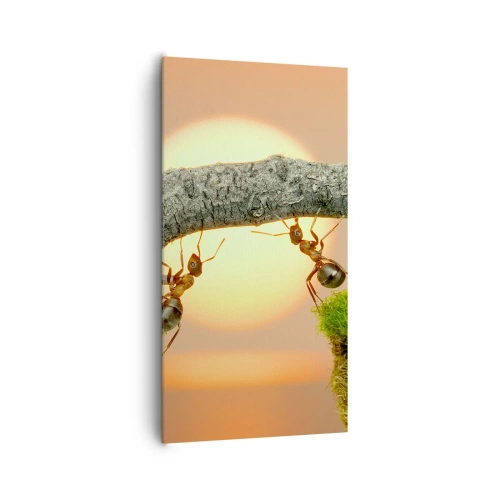 Canvastavla - Bild på duk - Glatt, gemensamt arbete - 65x120 cm