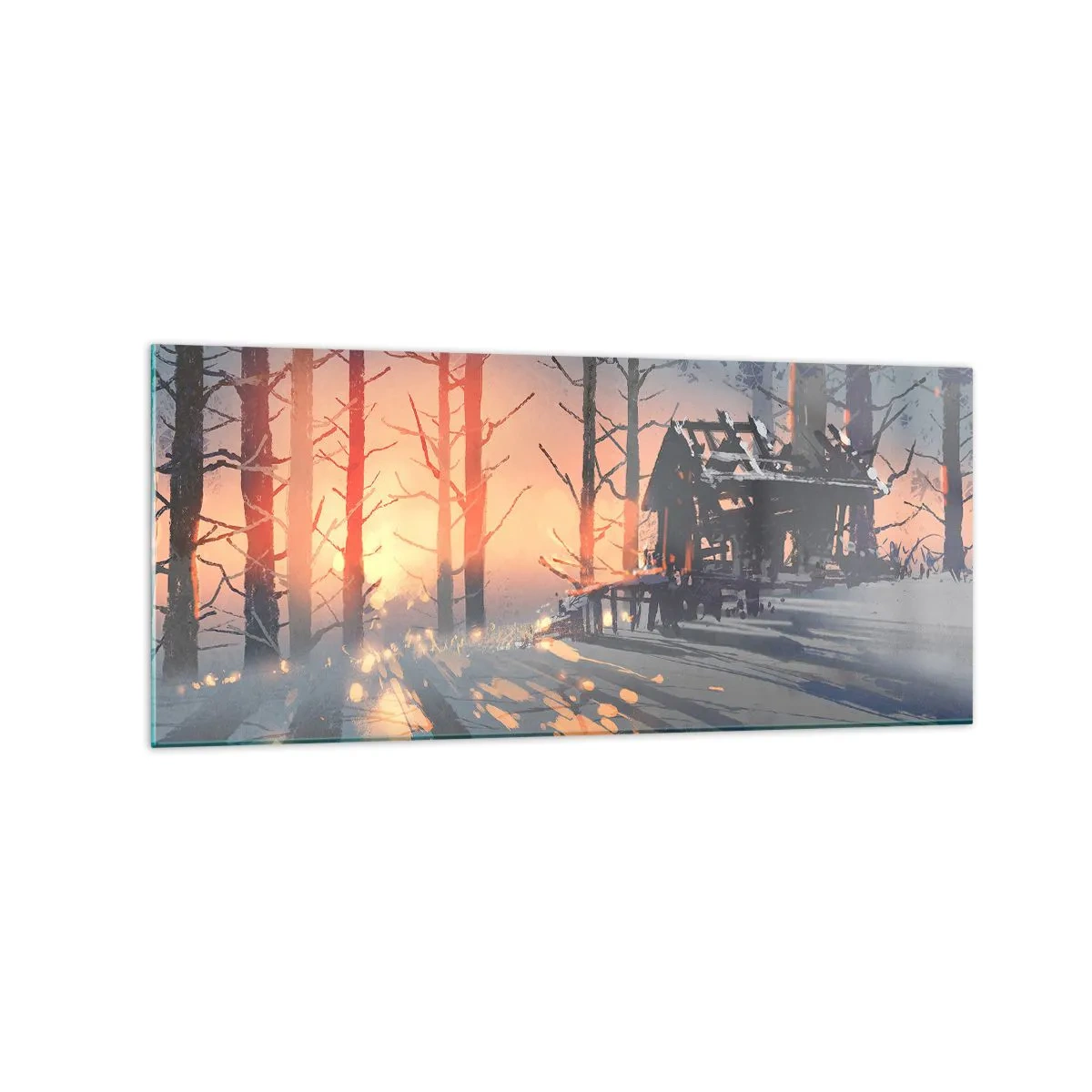 Glastavla - Bild på glas - det är bara solen som tittar in här - 120x50 cm