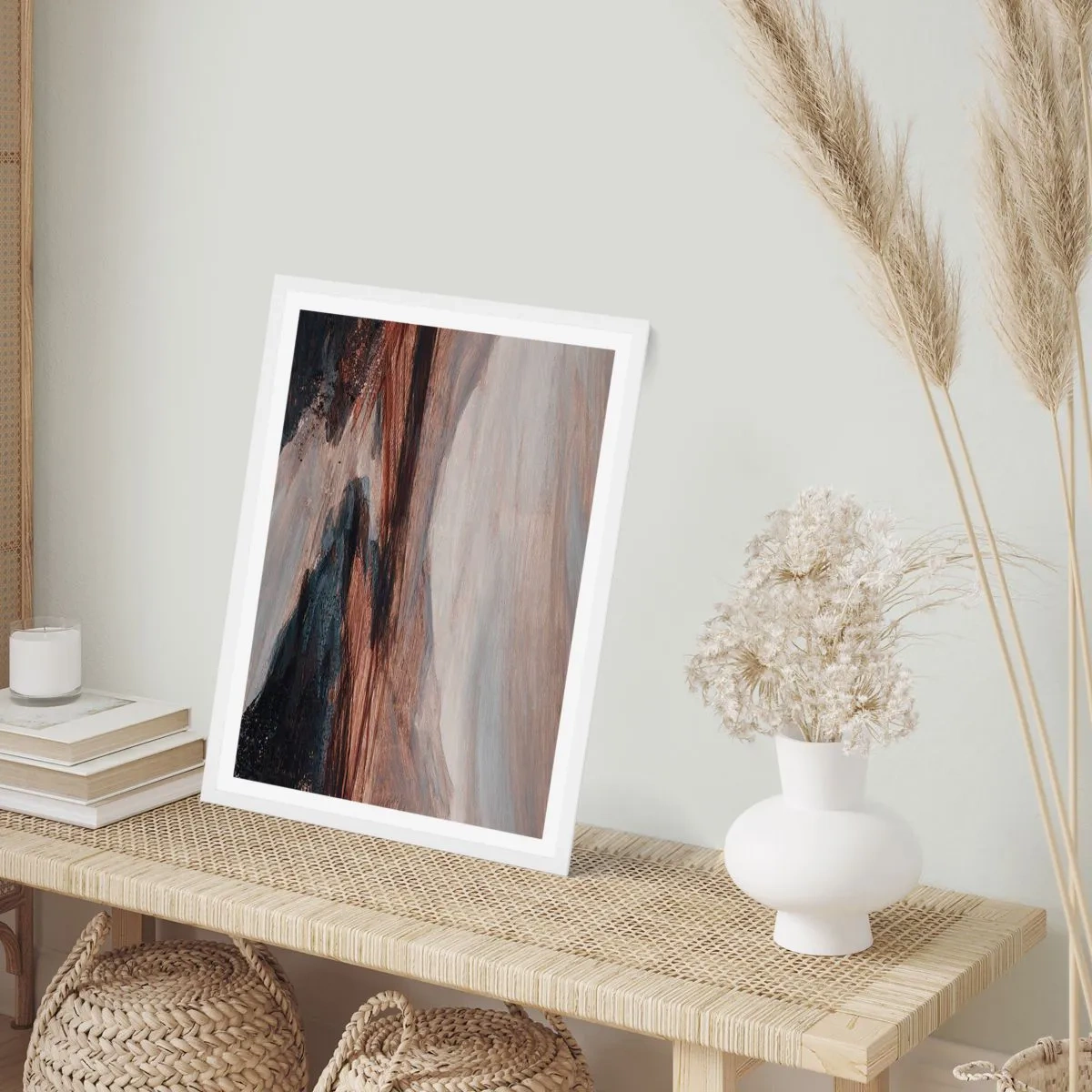 Affisch i vit ram - Fridfull dal - 61x91 cm