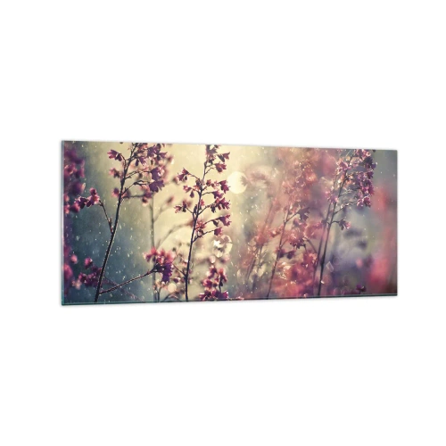 Glastavla - Bild på glas - Hemlighetsfull trädgård - 120x50 cm