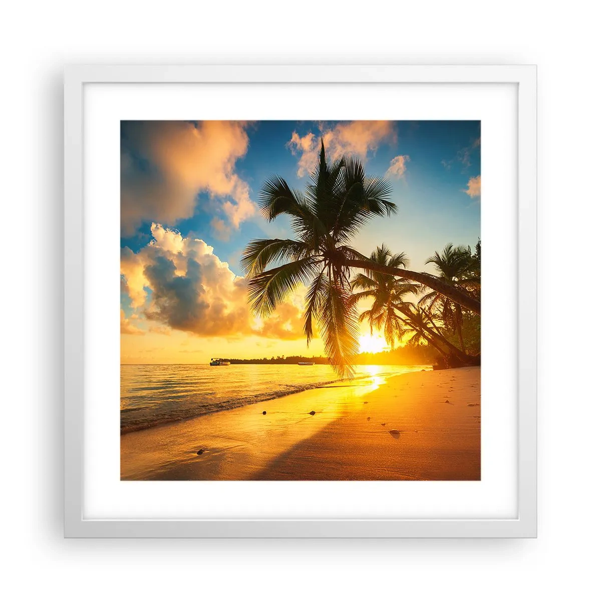 Affisch i vit ram - Karibisk dröm - 40x40 cm