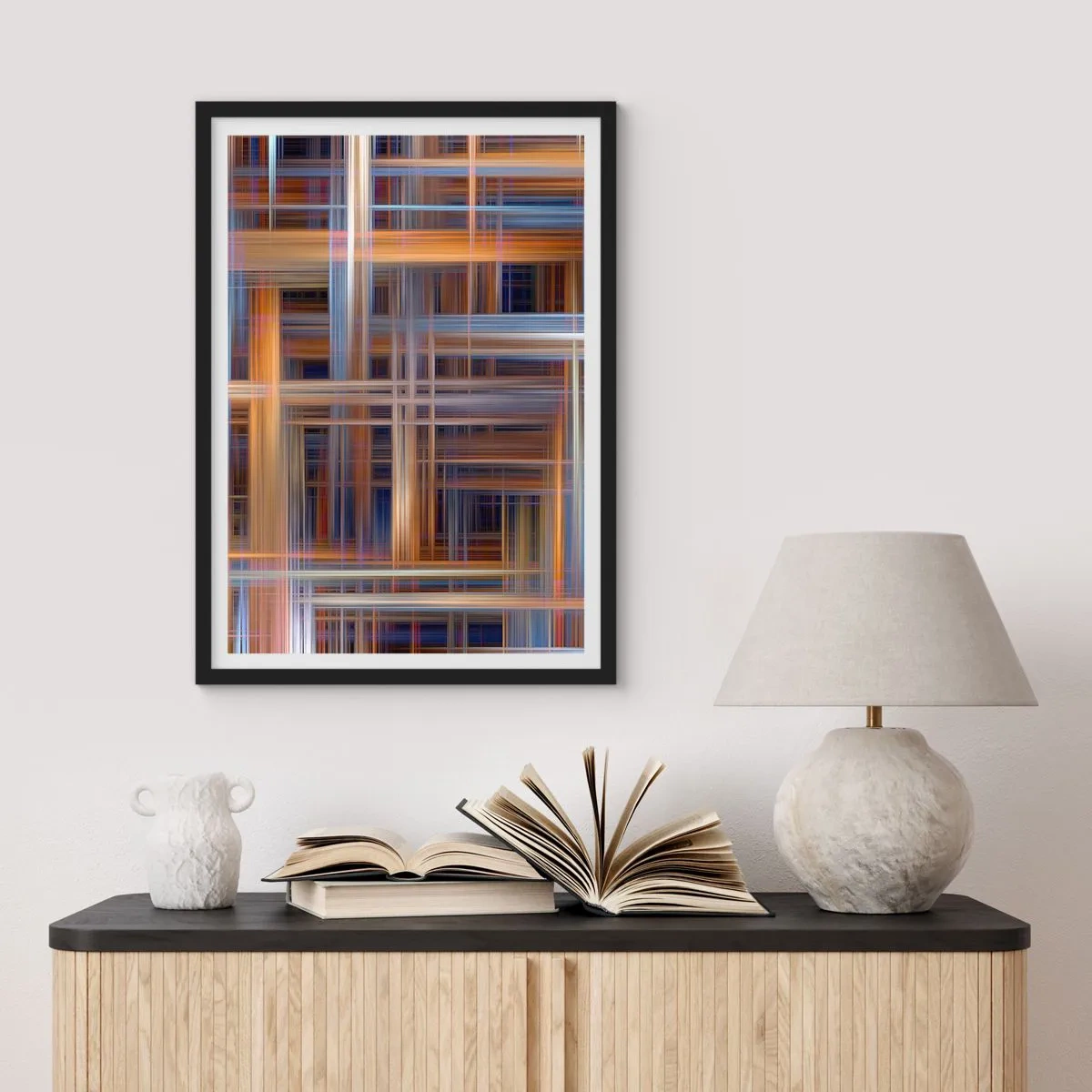 Affisch i svart ram - Vävd av ljus - 40x50 cm