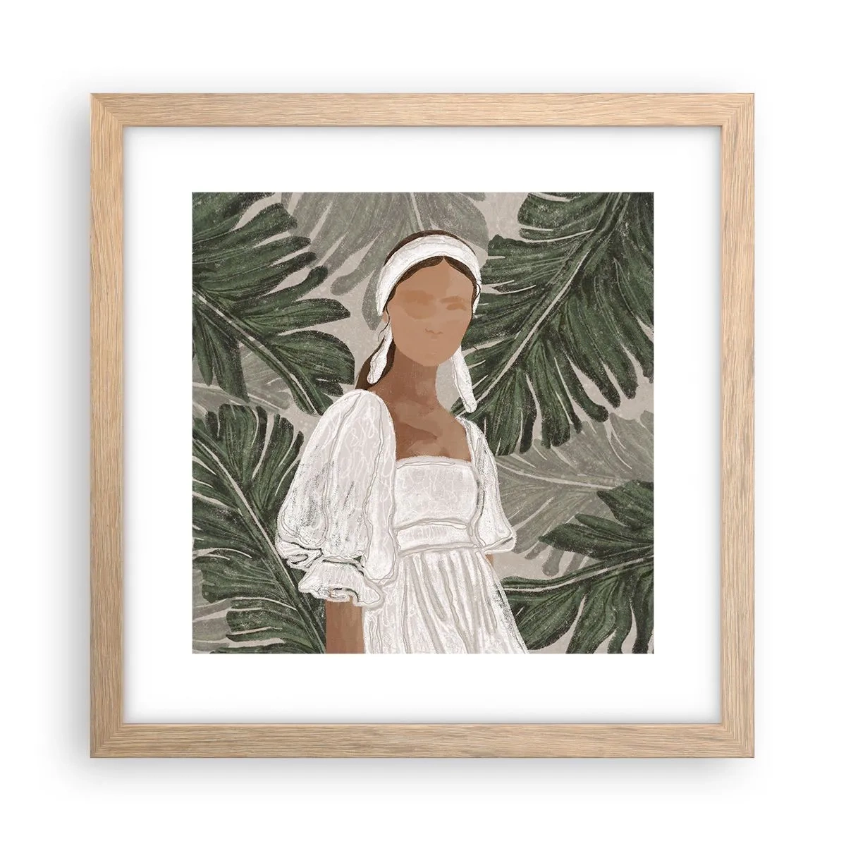 Affisch i ram av ljusek - Exotiskt porträtt - 30x30 cm