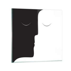 Glastavla - Bild på glas - Motsatsernas enhet - 30x30 cm