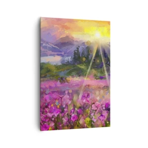 Canvastavla - Bild på duk - I dalen under solens beskydd - 70x100 cm