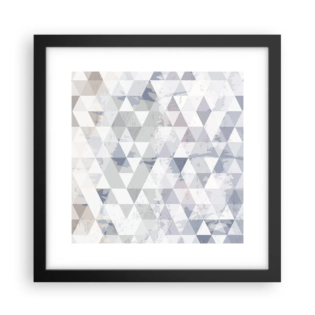Affisch i svart ram - Trianglar - 30x30 cm