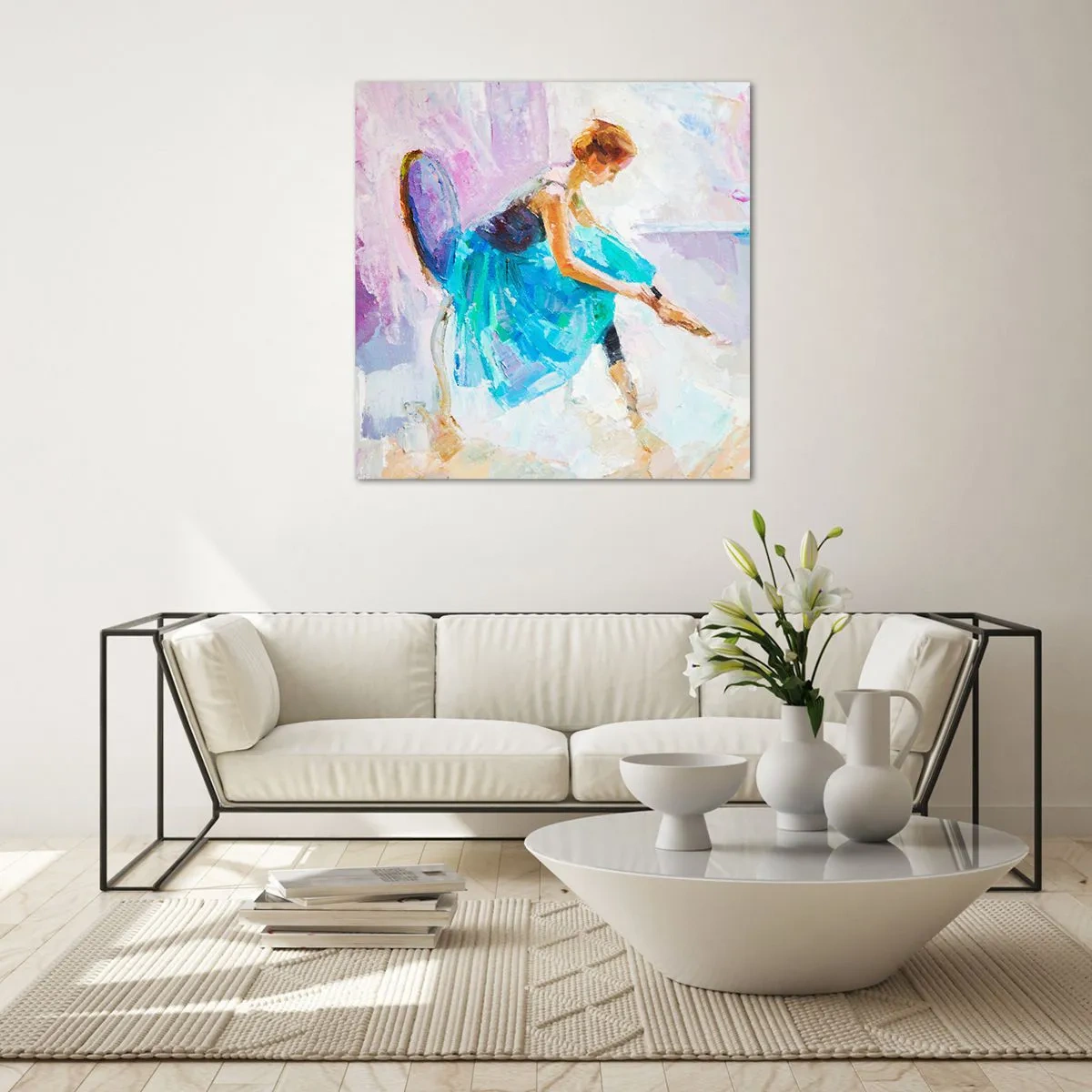 Glastavla - Bild på glas - Outtalad charm, fin stil - 70x70 cm