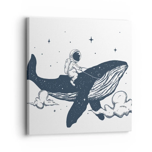 Canvastavla - Bild på duk - Rymdäventyr - 30x30 cm