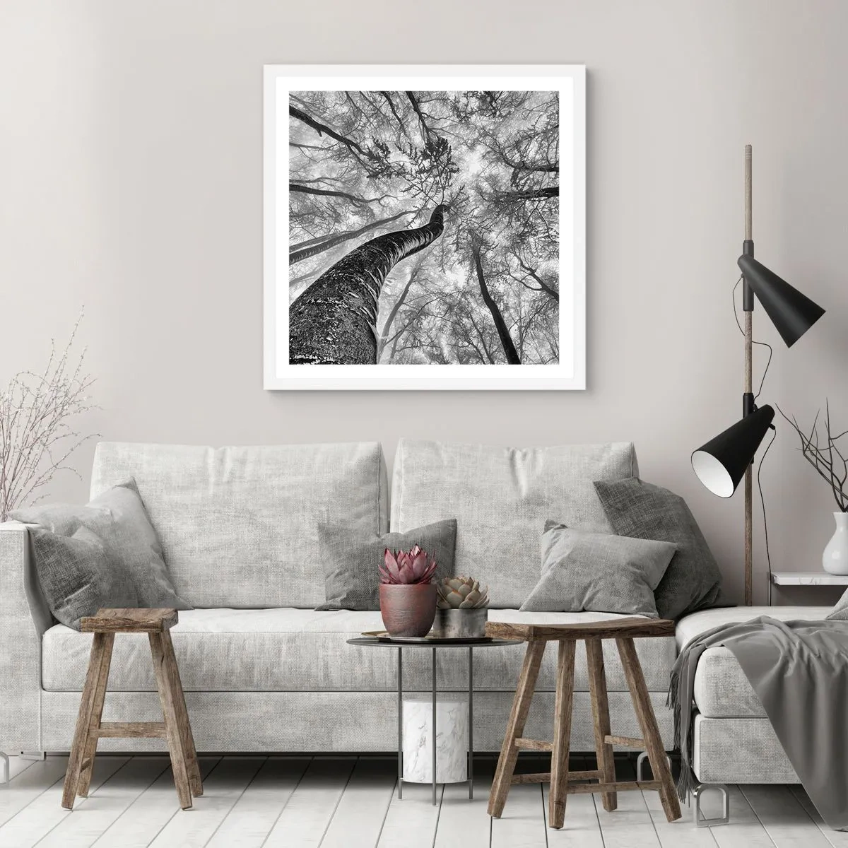 Affisch i vit ram - Kapplöpning mot ljuset - 40x40 cm