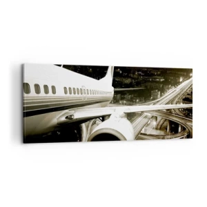 Canvastavla - Bild på duk - Lyfta upp i natten - 100x40 cm