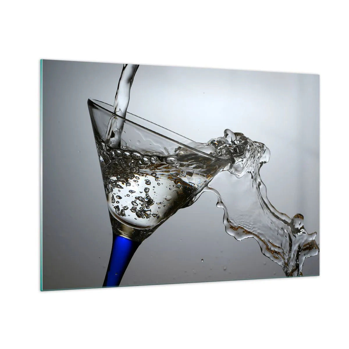 Glastavla - Bild på glas - Kristallklart vatten i kristallglas - 100x70 cm