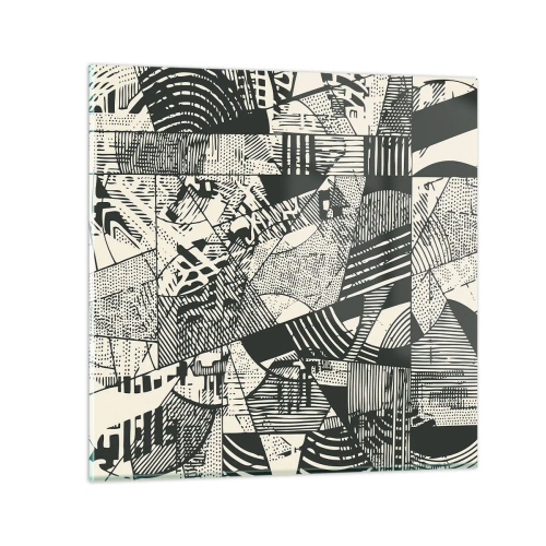 Glastavla - Bild på glas - Nutidens dynamik - 50x50 cm
