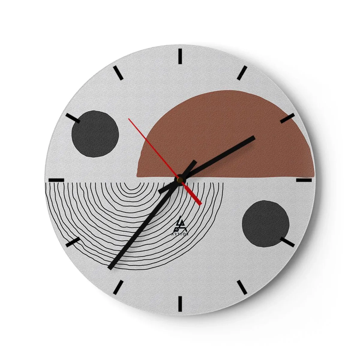 Väggklocka - Klocka på glas - Hjulets perfektion - 40x40 cm