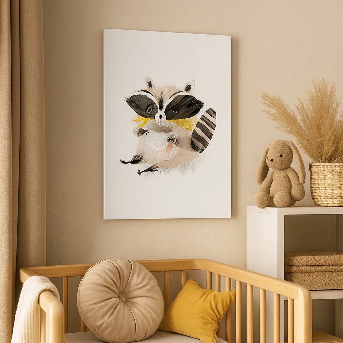 Canvastavla - Bild på duk - Min vän tvättbjörn - 50x70 cm