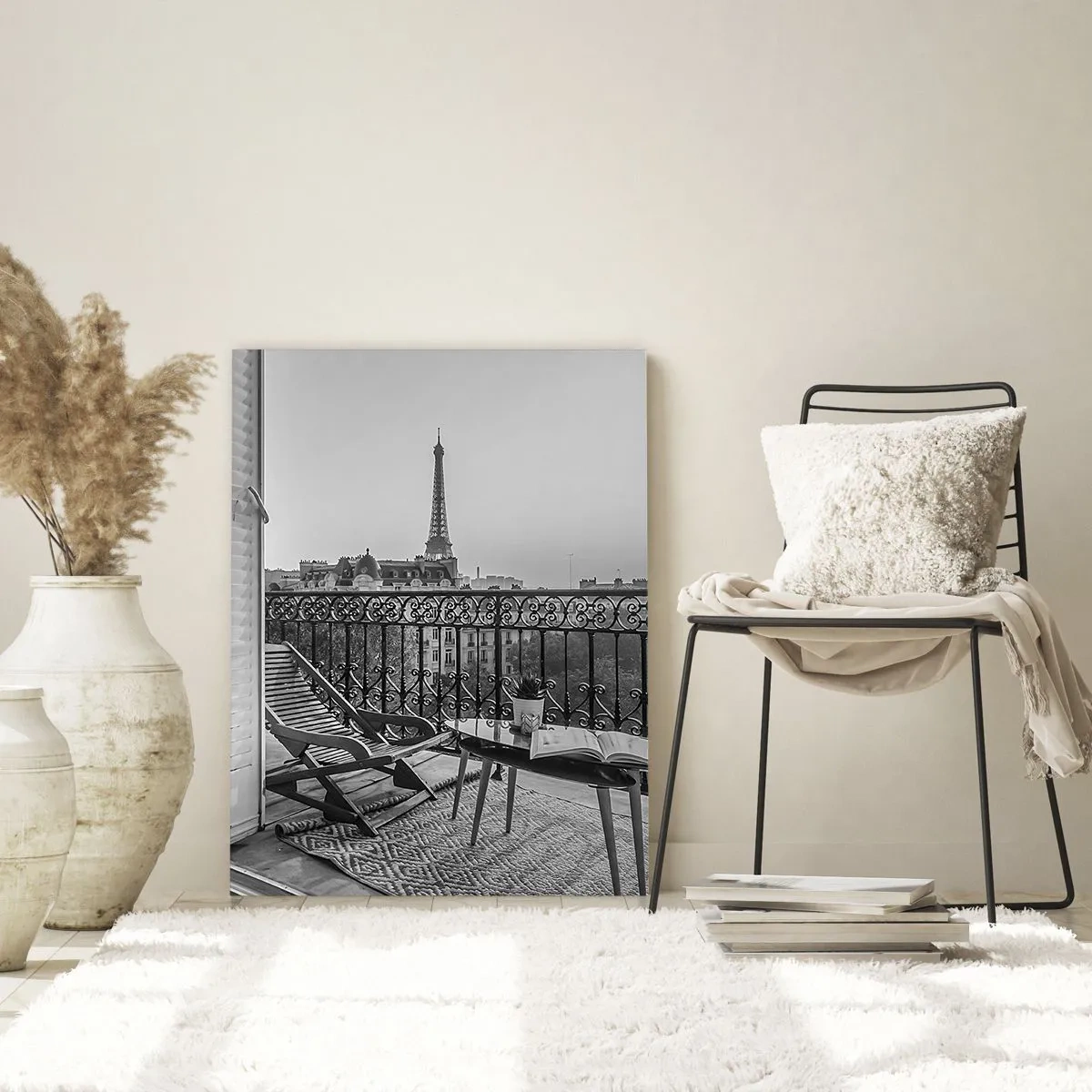 Glastavla - Bild på glas - En eftermiddag i Paris - 50x70 cm