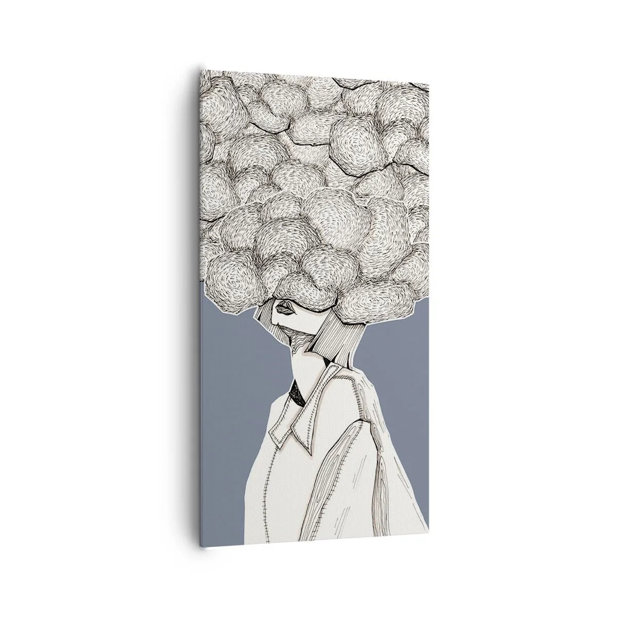 Canvastavla - Bild på duk - Med huvudet i molnen - 65x120 cm