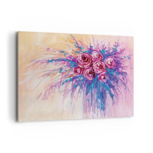Canvastavla - Bild på duk - Rosfontän - 100x70 cm
