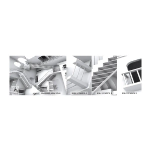 Provbit av självhäftande fototapet Deluxe Sticker - Rummets paradoxer - Abstraktion, 3D, Arkitektur - 100x30 cm