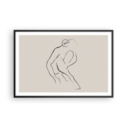 Affisch i svart ram - Intim skiss - 91x61 cm