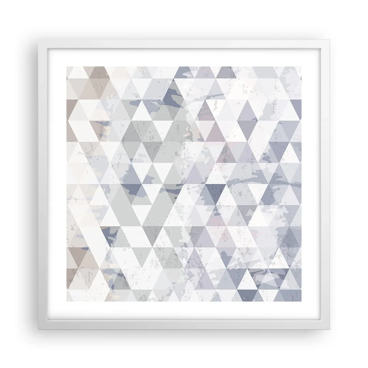 Affisch i vit ram - Trianglar - 50x50 cm