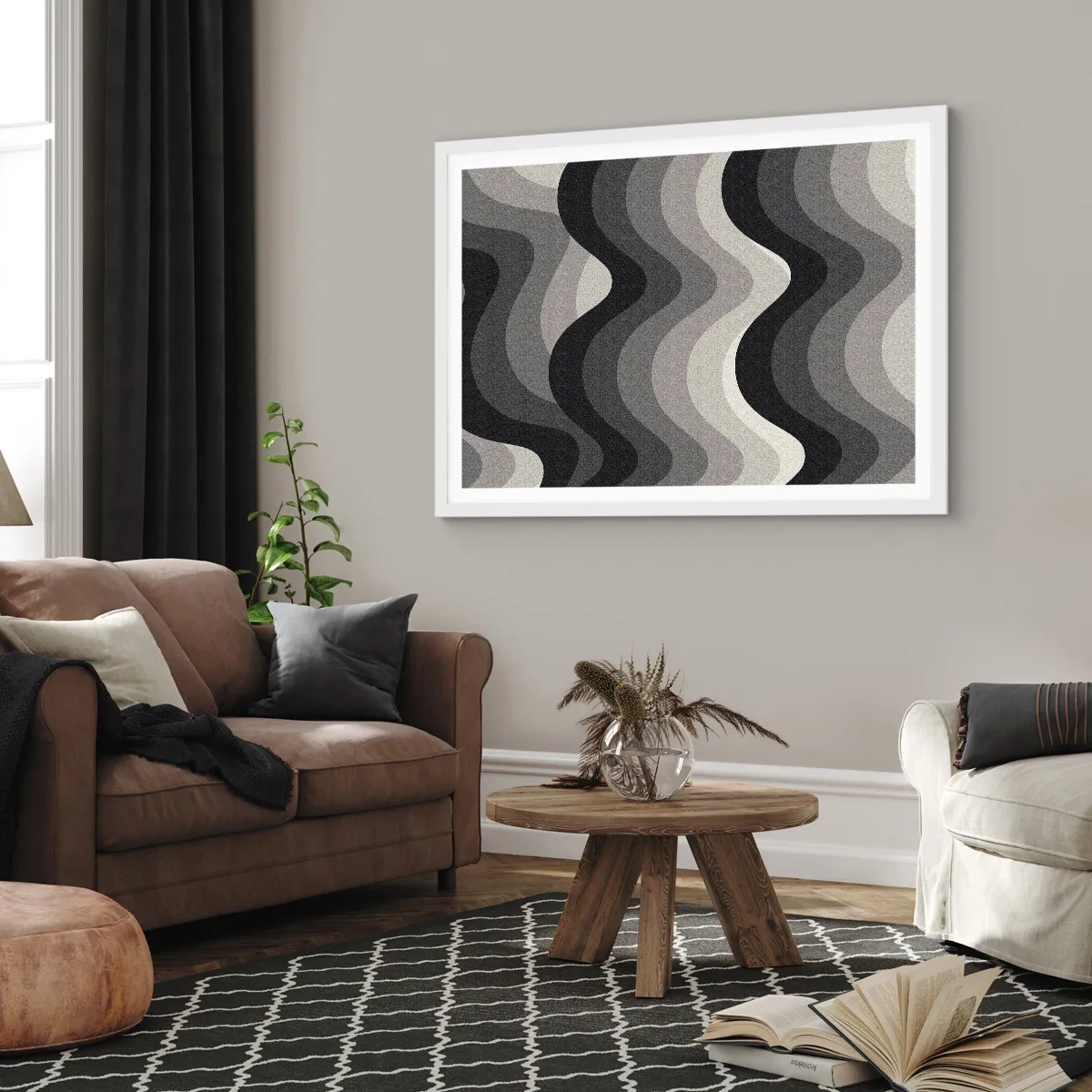 Affisch i vit ram - Våg efter våg - 50x40 cm