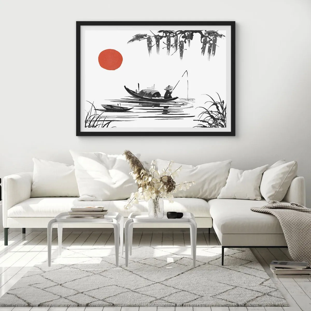 Affisch i svart ram - Asiatisk eftermiddag - 70x50 cm