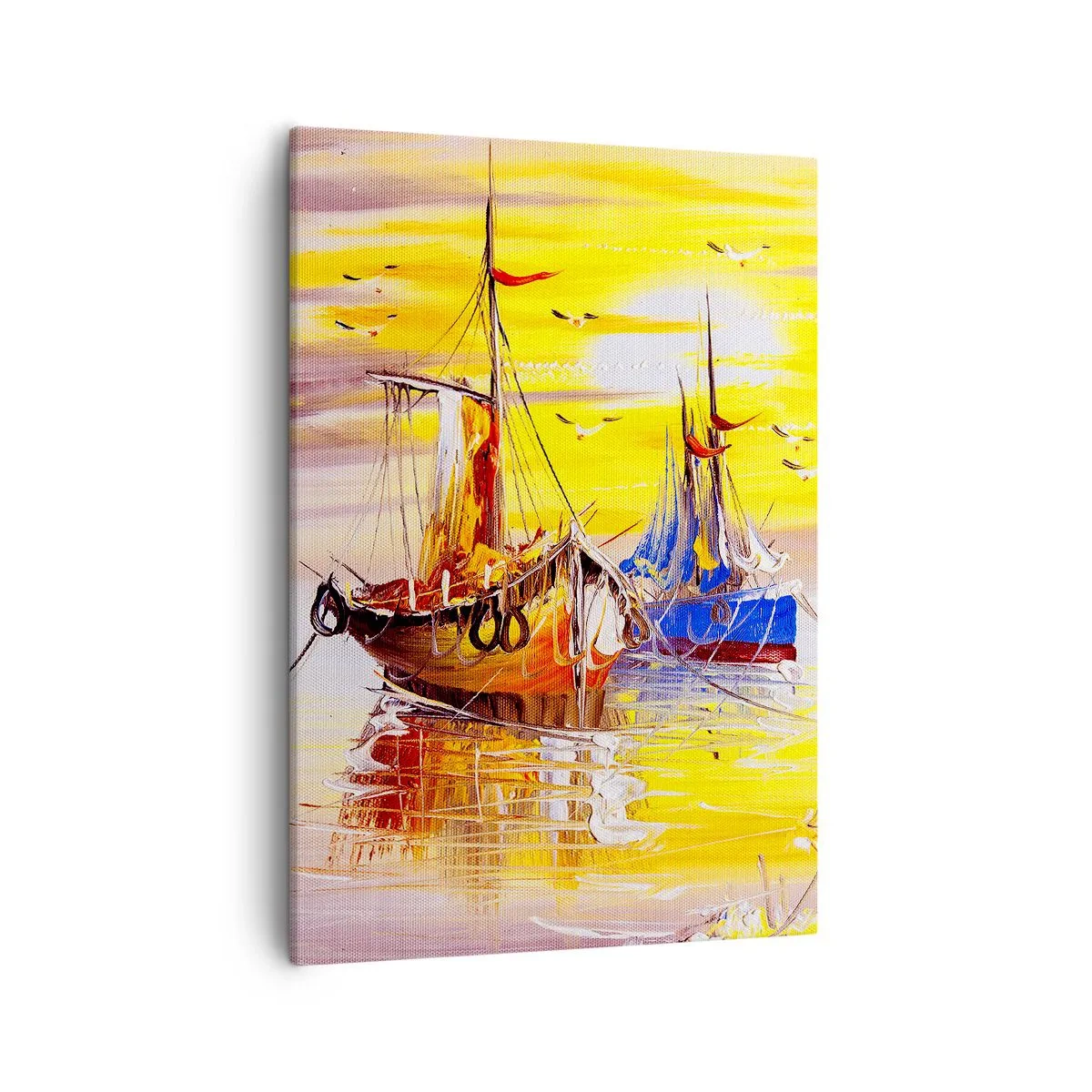 Canvastavla - Bild på duk - Välförtjänt vila i hamnen - 50x70 cm