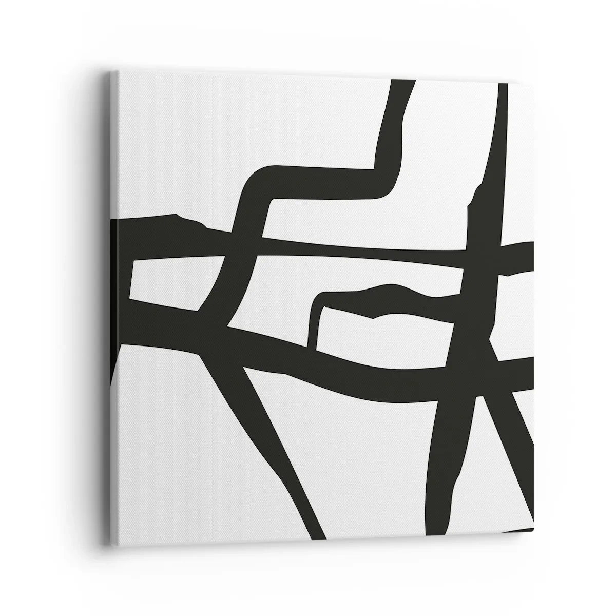 Canvastavla - Bild på duk - Svartvit konstruktion - 40x40 cm