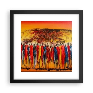 Affisch i svart ram - Dit, dit, dit de går - 30x30 cm