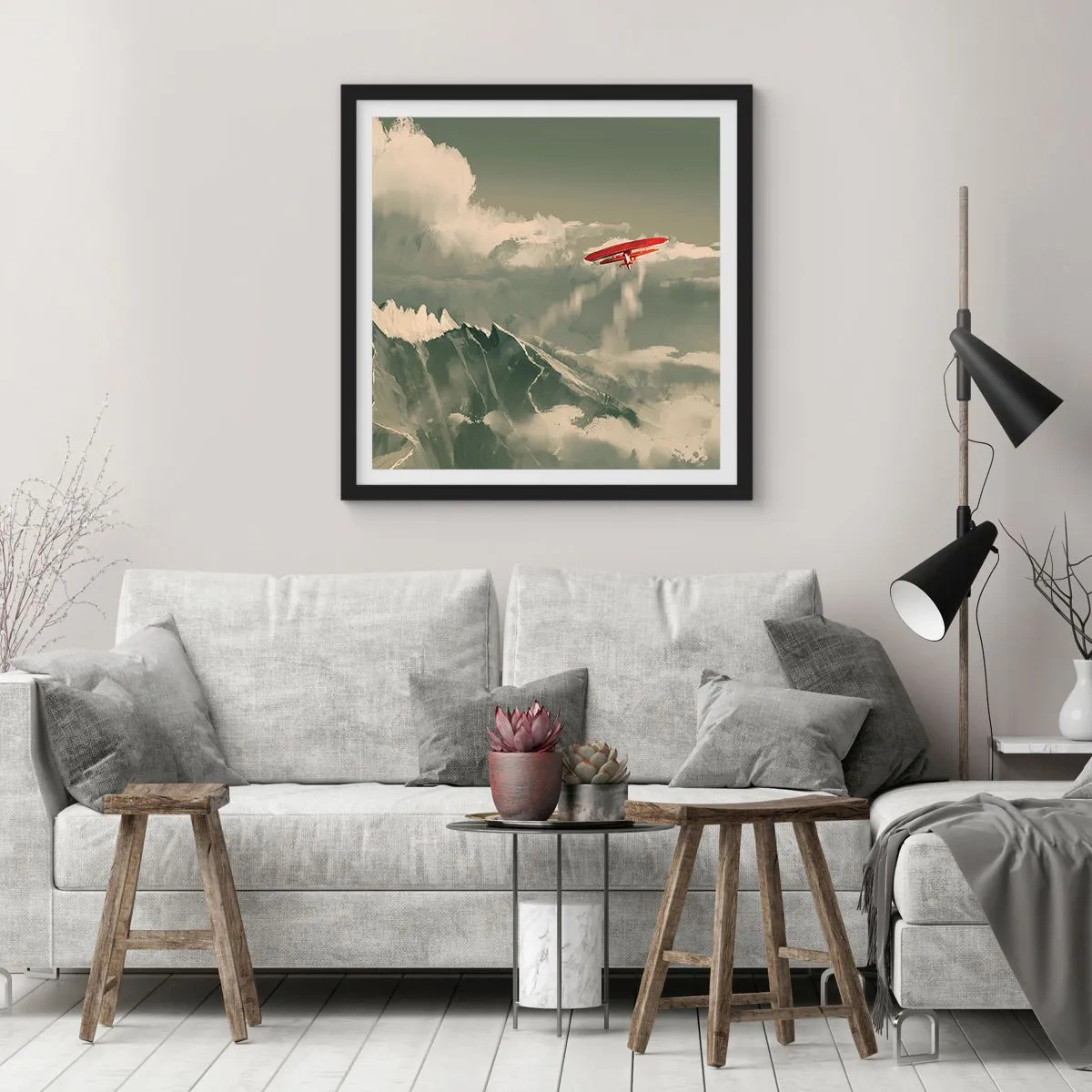 Affisch i svart ram - Orädd pionjär - 40x40 cm