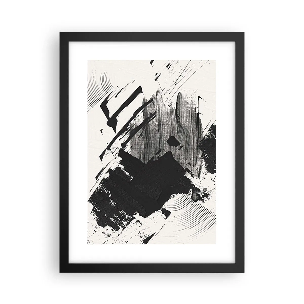 Affisch i svart ram - Abstraktion - uttrycket av svart - 30x40 cm