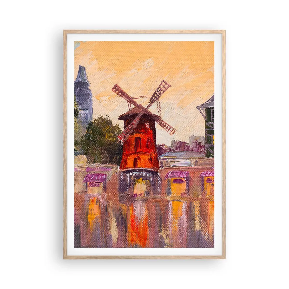 Affisch i ram av ljusek - Ikoner av Paris – Moulin Rouge - 70x100 cm