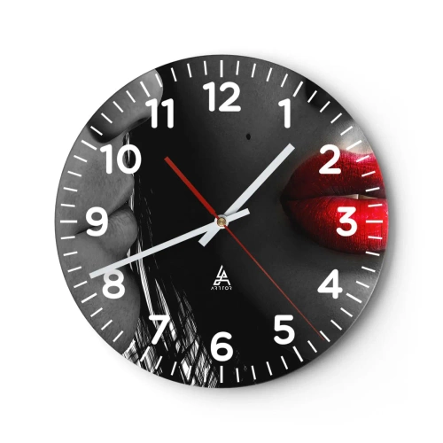 Väggklocka - Klocka på glas - Ansikte vid ansikte - 40x40 cm