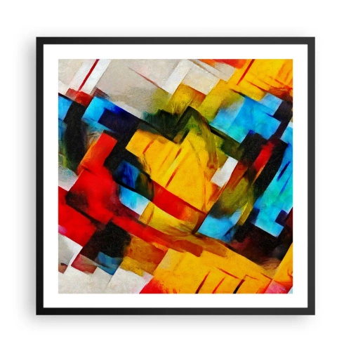 Affisch i svart ram - Färgmix - 60x60 cm