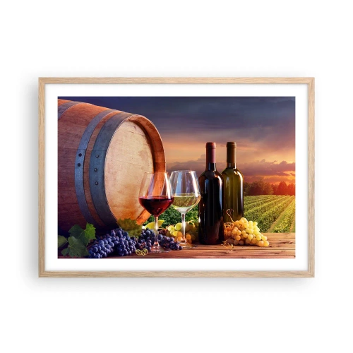 Affisch i ram av ljusek - Här smakar livet - 70x50 cm