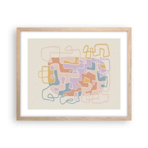 Affisch i ram av ljusek - Labyrint - ett glädjefyllt äventyr - 50x40 cm