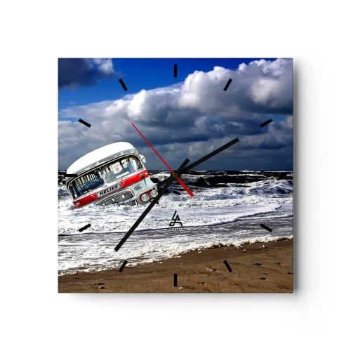 Väggklocka - Klocka på glas - Förvånad? - 40x40 cm